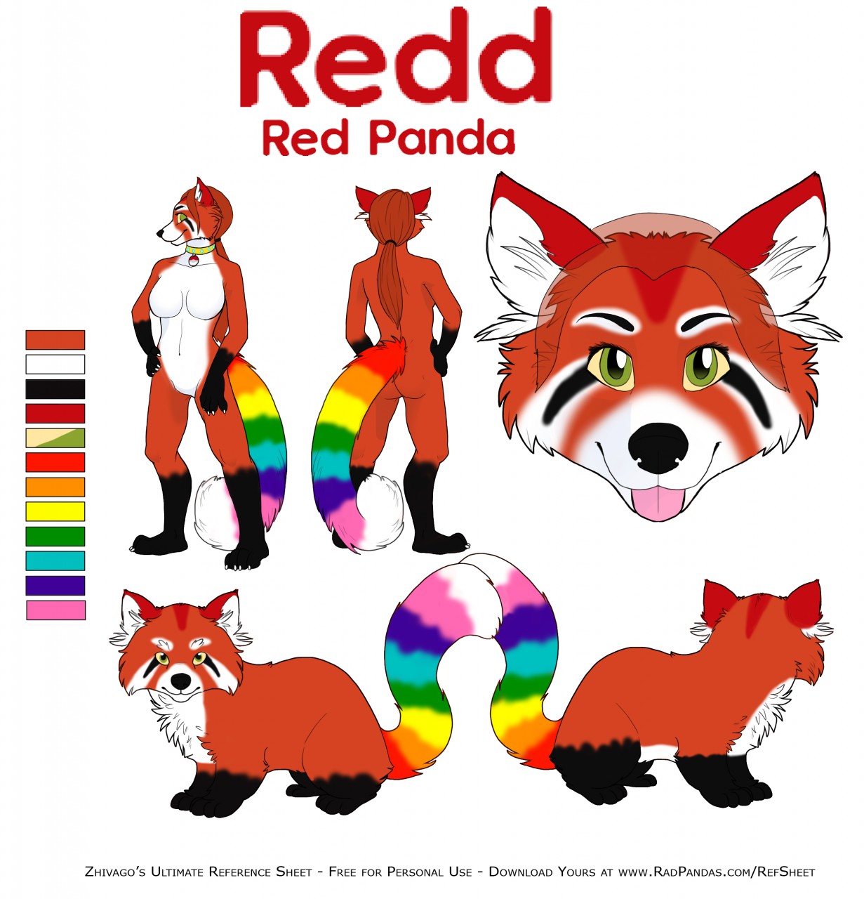 Redd Red Panda Reference by ThatBlackFox -- Fur Affinity [dot] net