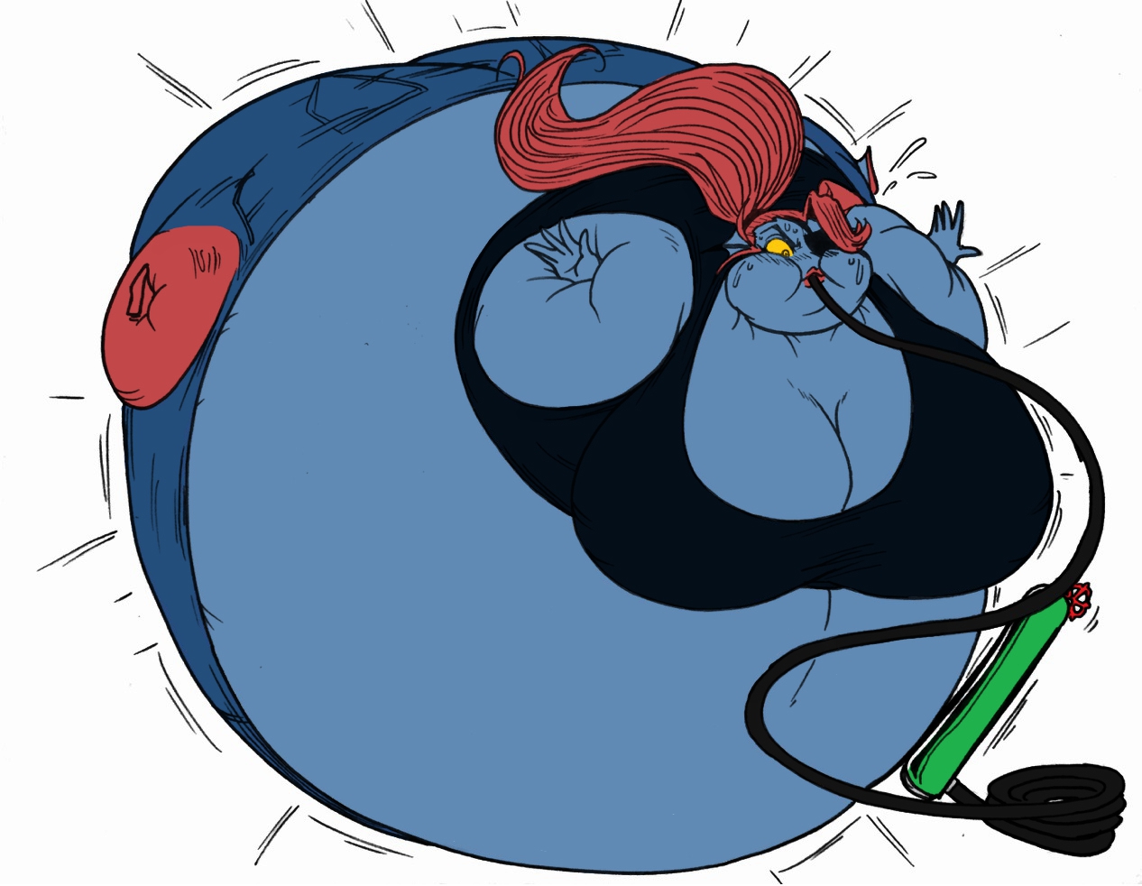 Undyne uber inflated part 2 by Yerkeijfercash colored. 