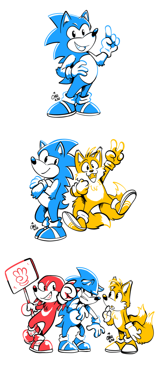 Sonic, Tails, and Knuckles at Sonic by Kitsuoi -- Fur Affinity