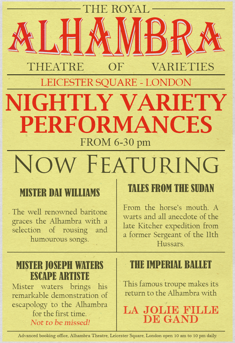 Prop 3 Alhambra Theatre Variety Poster by TheDarkMetropolis Fur