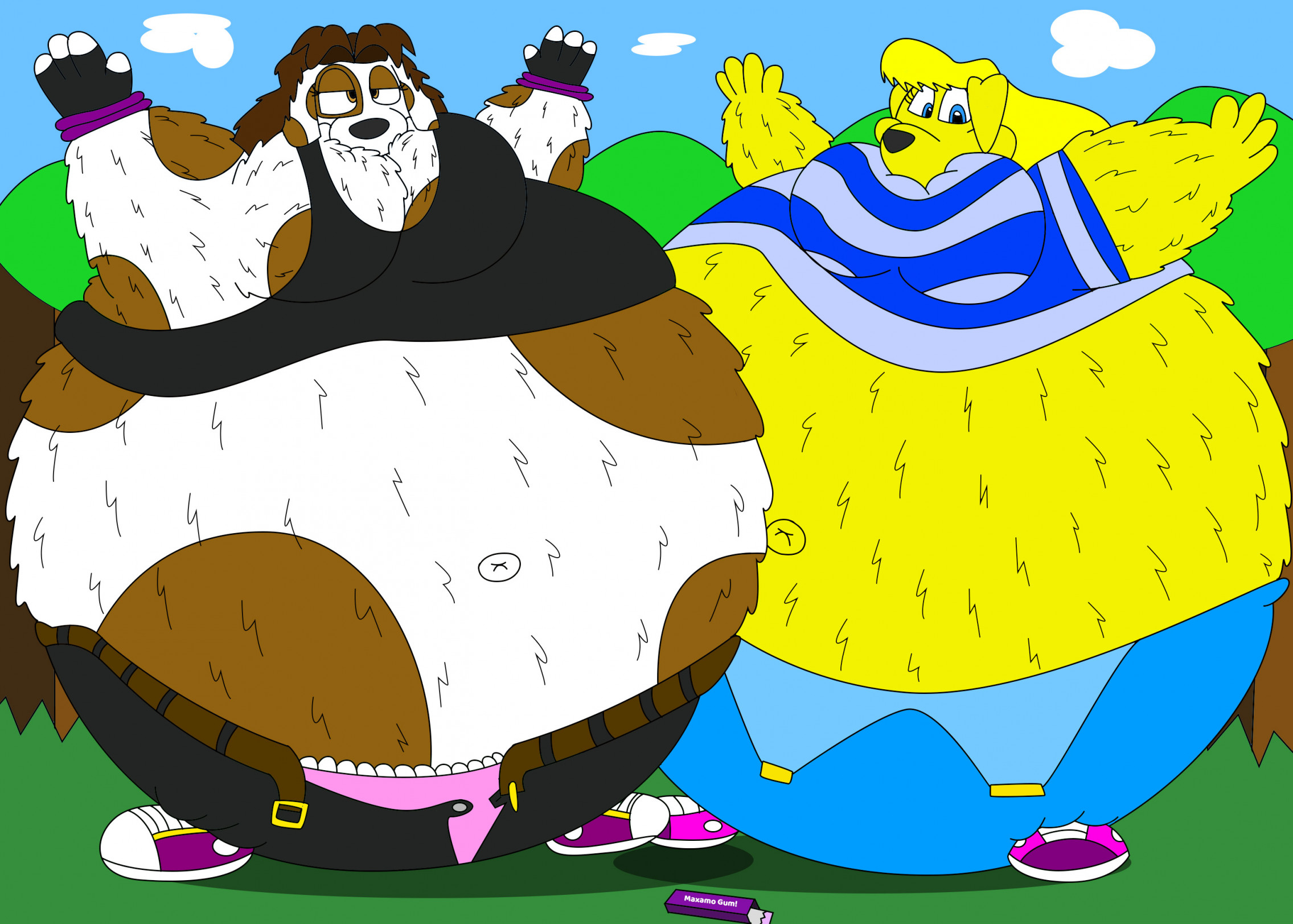Alice and Glorias Bubblegum Bloating by TheBigRoundGuy -- Fur Affinity  [dot] net
