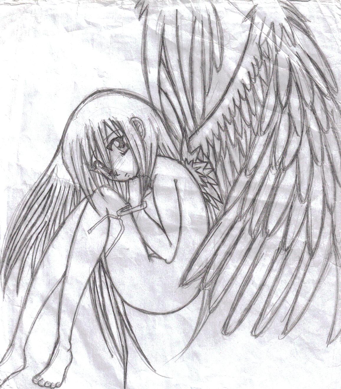 anime angel drawings in pencil