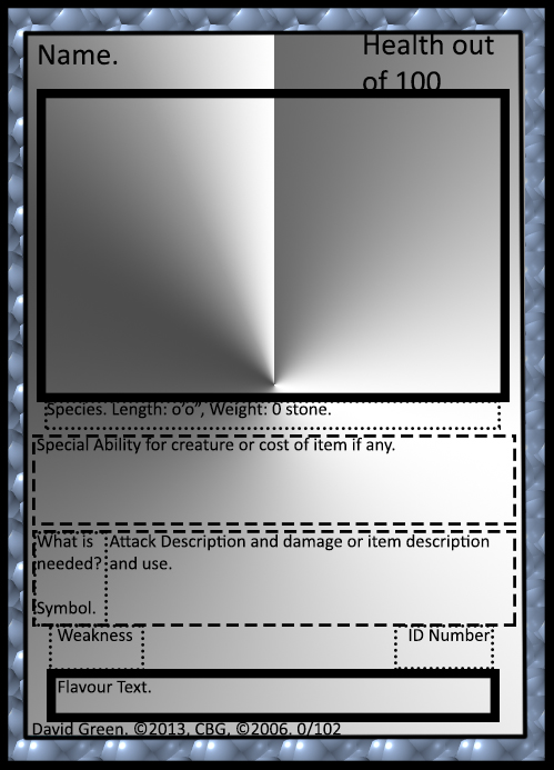 trading card games template