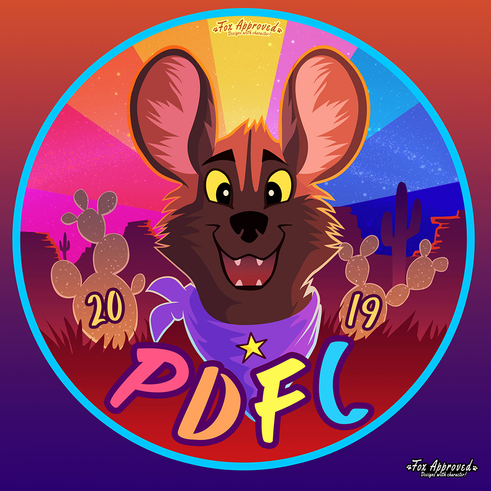 Painted Desert Fur Con Sticker 3 by TheDesertFox Fur Affinity [dot] net