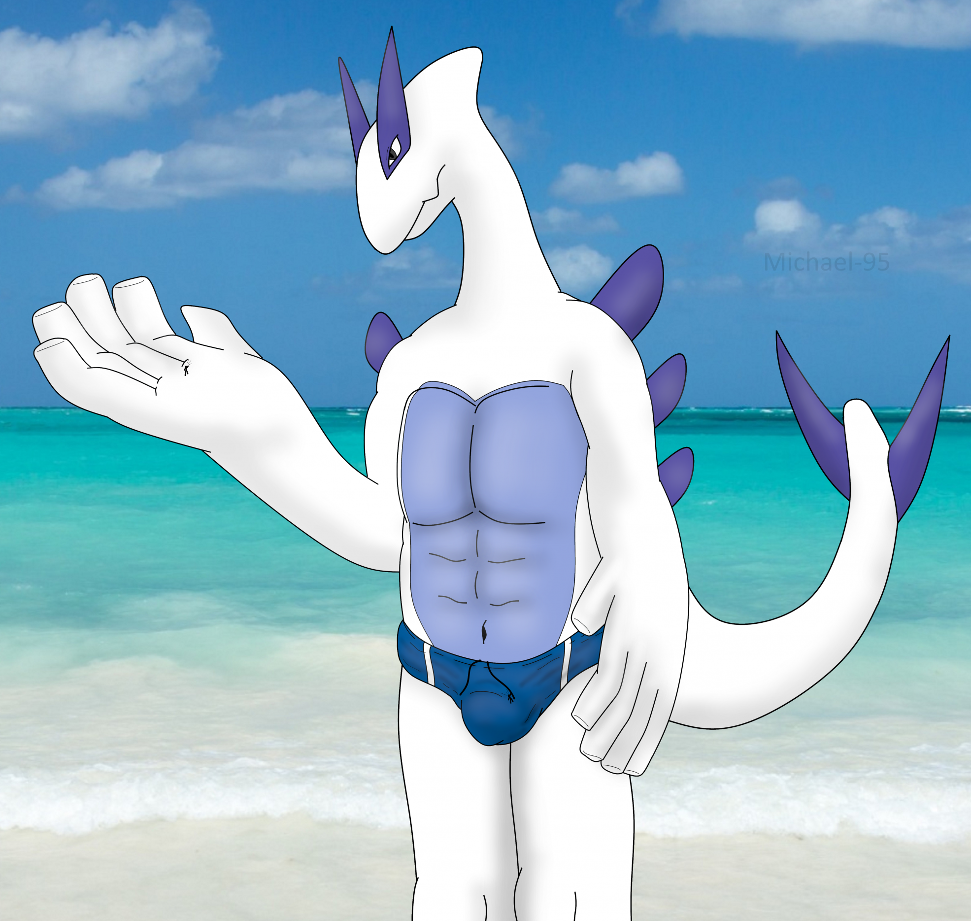 Something on speedo (macro anthro Lugia) by TheDolphin195 -- Fur Affinity  [dot] net