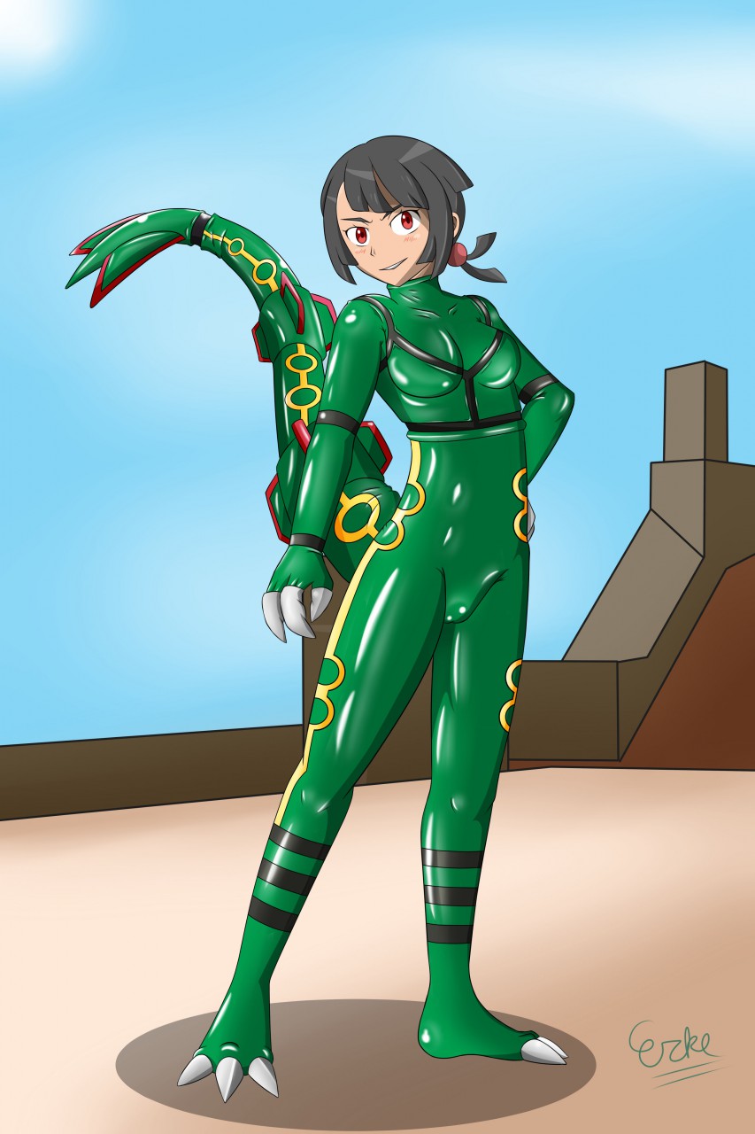 Mega Shiny Rayquaza Zinnia Sygna Suit design I did back when anni