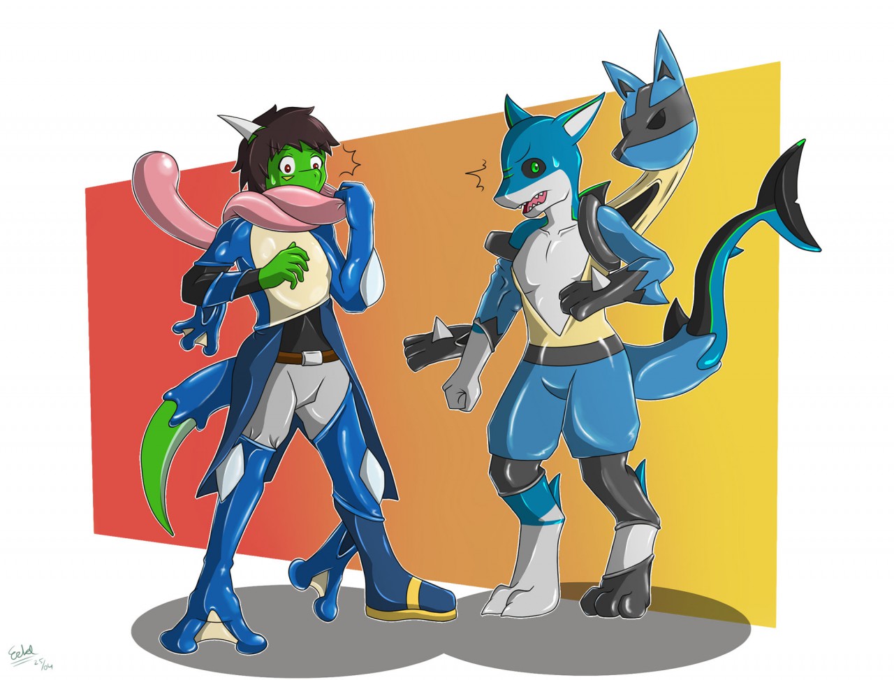 Greninja and Lucario Living Suit Pt 1. Click to change the View. 