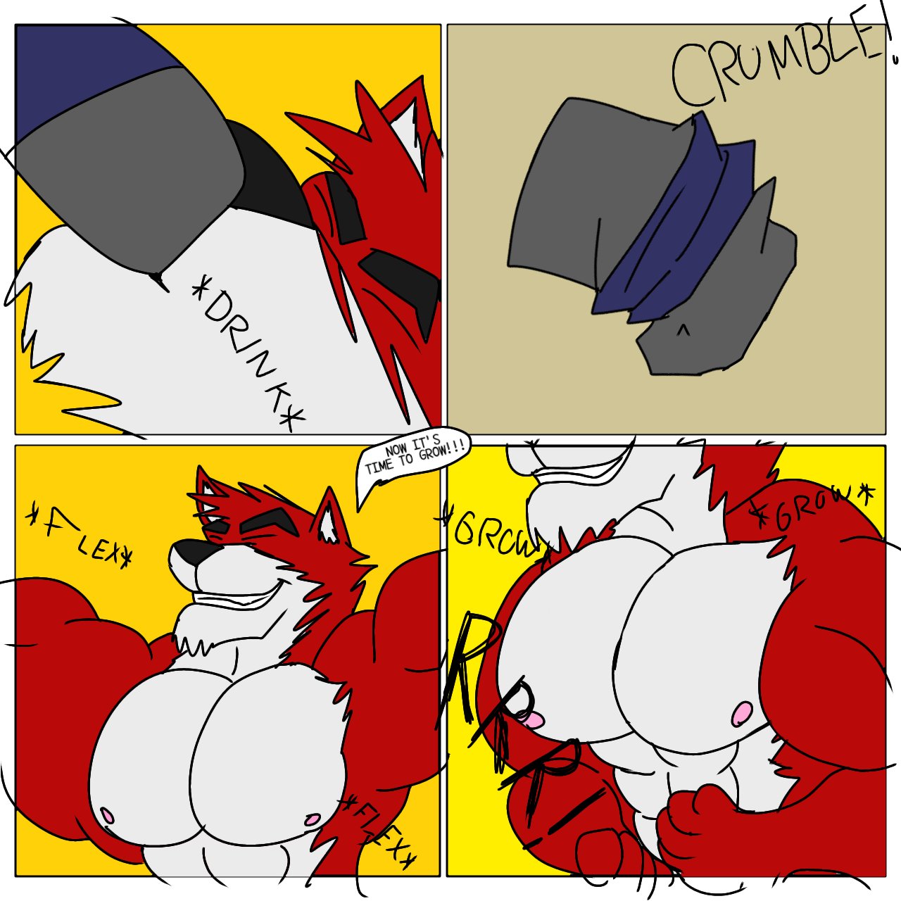 Furry muscle growth comic