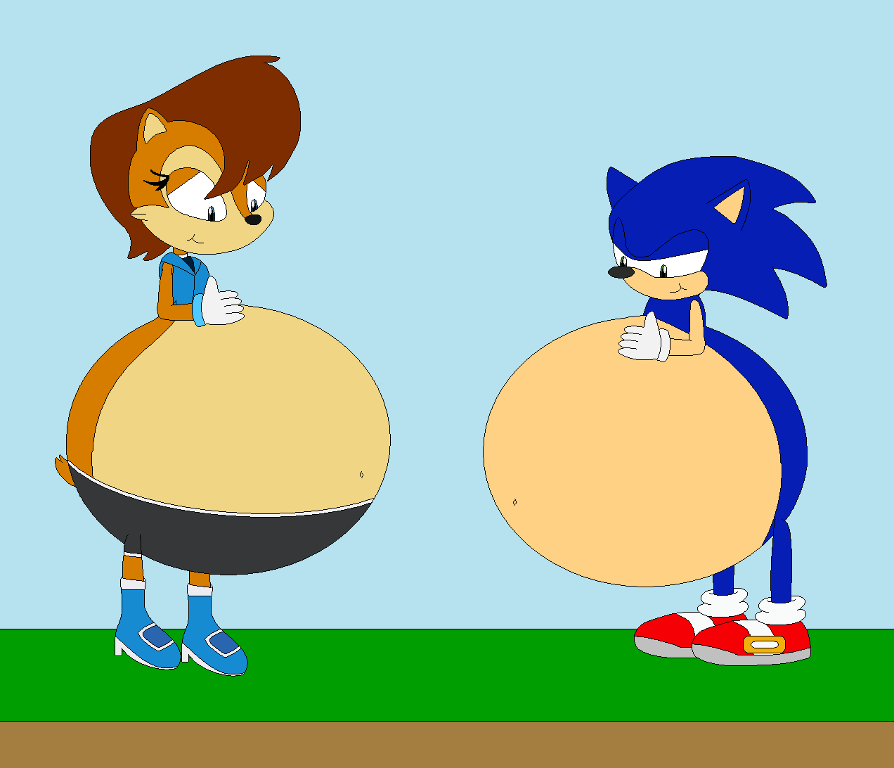 Pregnant Sonic and Sally Acorn. 