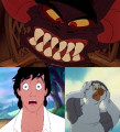 Prince Eric and Scuttle in Jump Scare of Fidget The Bat