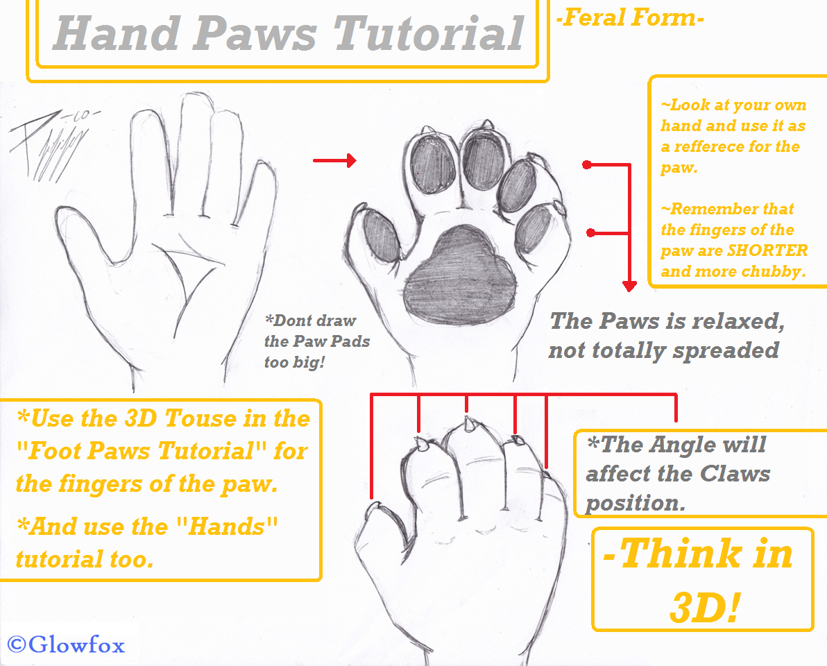 initial realistisk give Feral Hand Paws-Tutorial-* by The_Furry_Art_Academy -- Fur Affinity [dot]  net