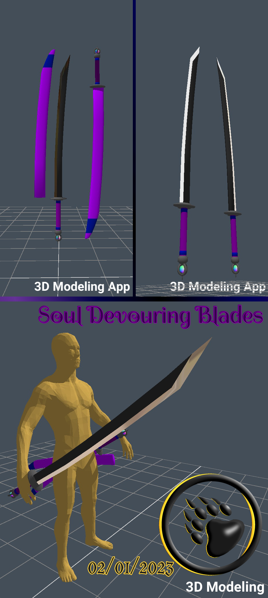 Soul Devouring Blades 3D Model~ by TheGr1zzlyB34r – Fur Affinity 