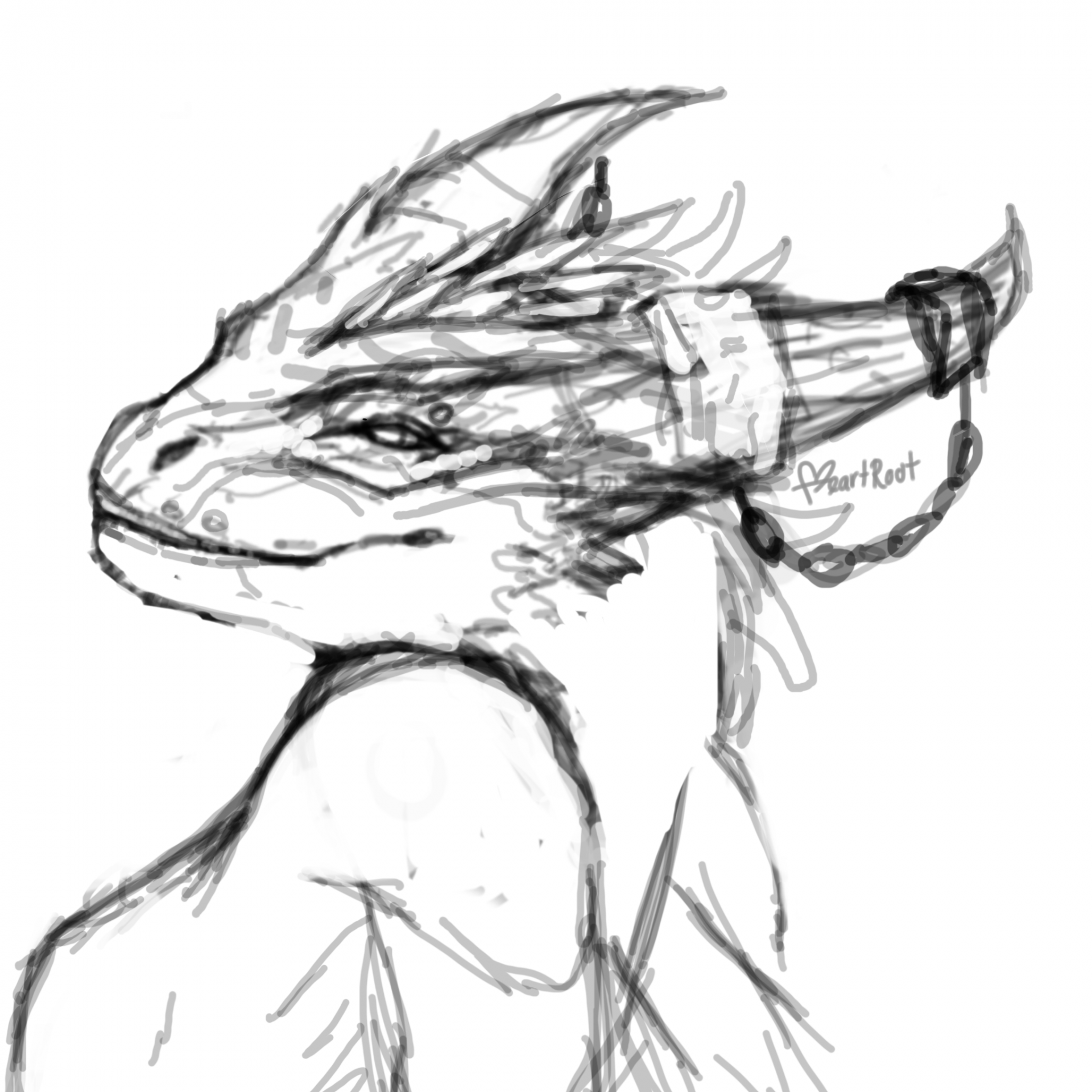 Dragonborn Sketch by TheHeartroot -- Fur Affinity [dot] net