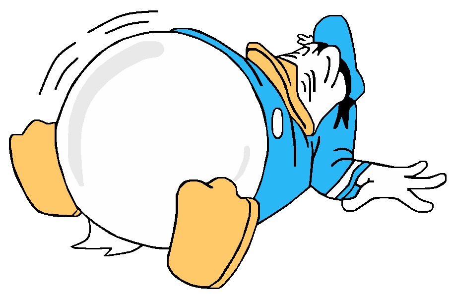 Donald Duck belly inflation. 
