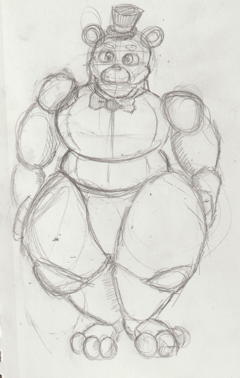 Thicc Fazbear - Sketch by TheMagicSketch -- Fur Affinity [dot] net