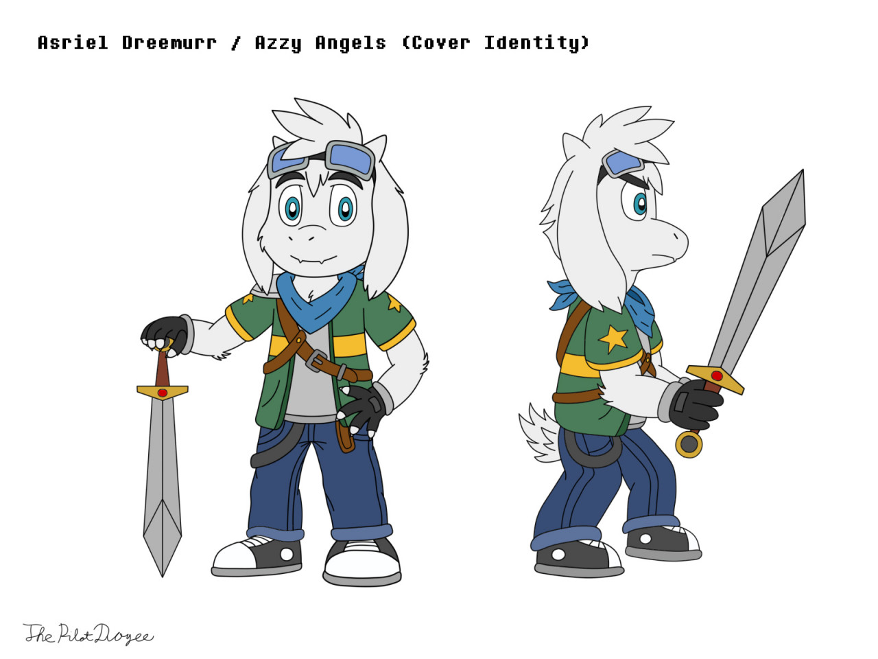 Asriel Dreemurr (With Sword) by ThePilotDogee -- Fur Affinity [dot] net