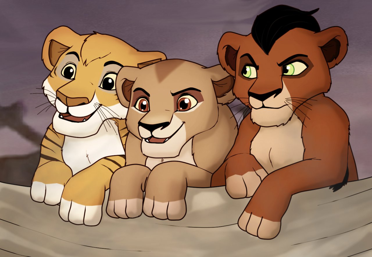 lion king scar and zira as cubs
