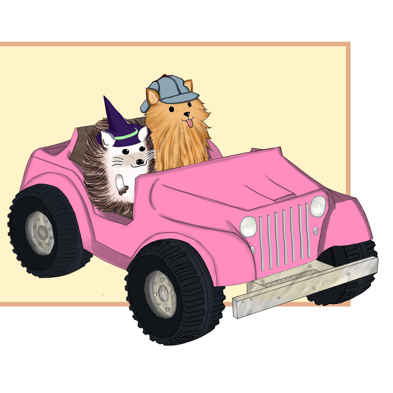 barbie jeep cartoon