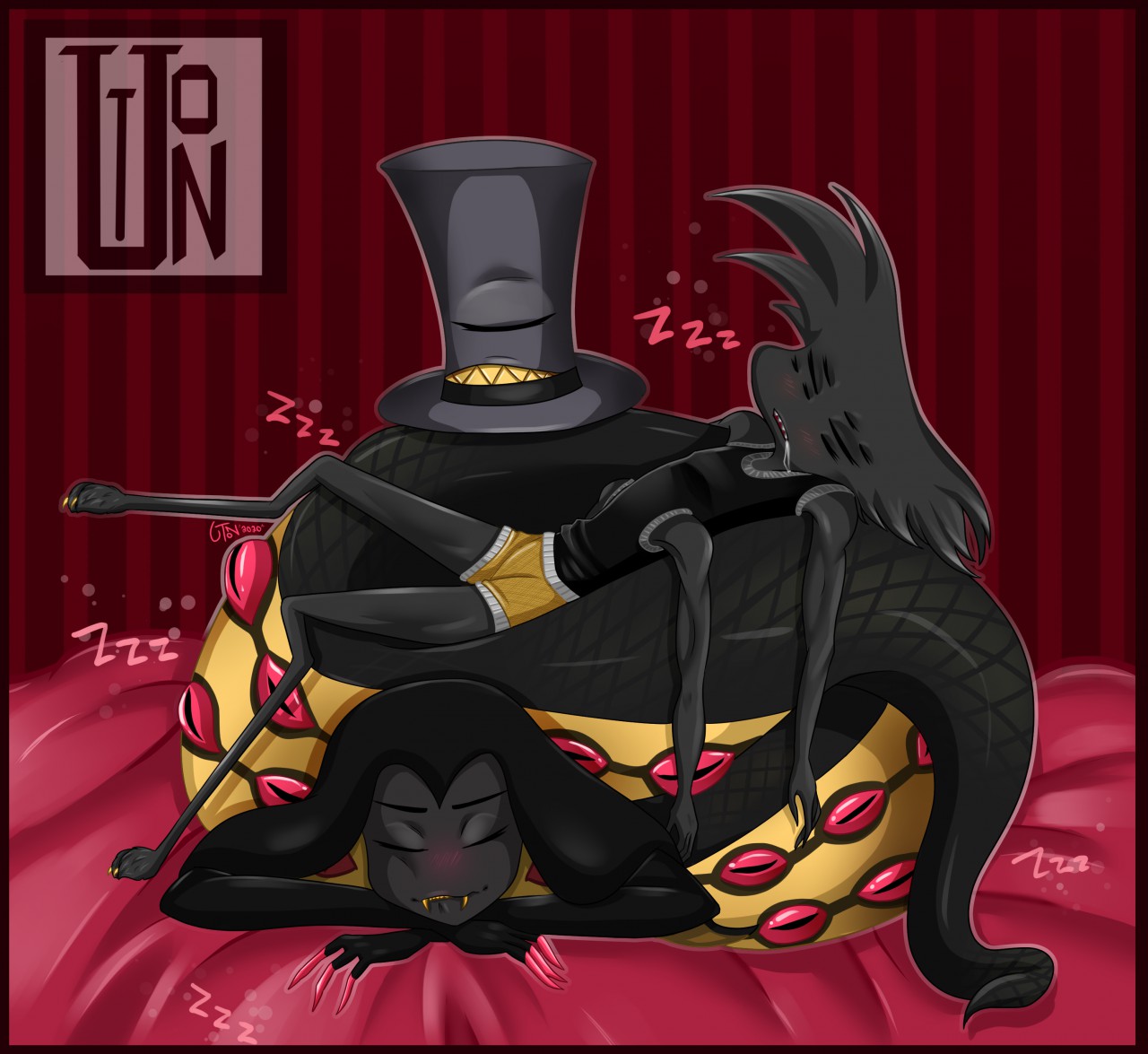 Arackniss And Pentious Snooze by ThiccNNerdy -- Fur Affinity [dot] net