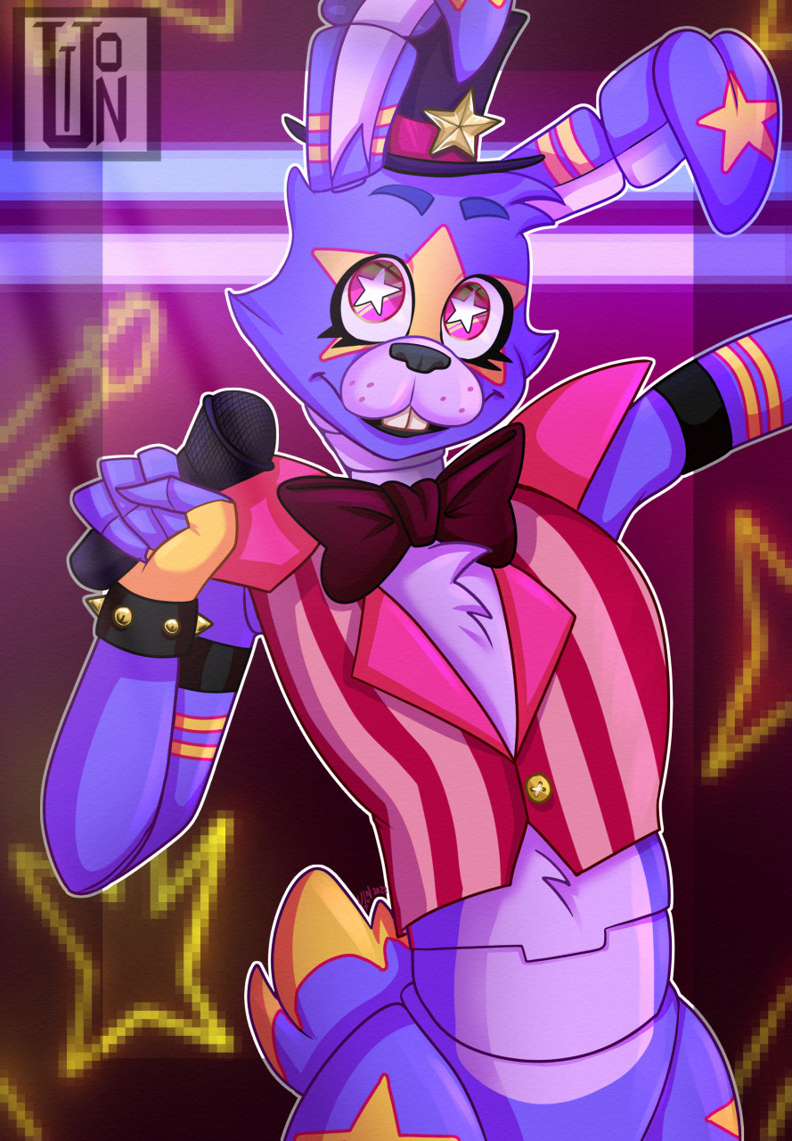 My first ever digital art of Glamrock Bonnie by Amanda_Da_Fennec_Fox -- Fur  Affinity [dot] net