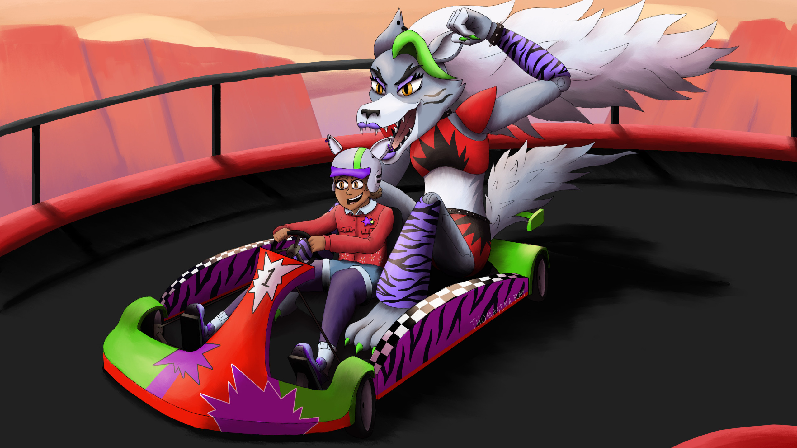 Cassie and Roxy Go-Karting by ThomasinaRat -- Fur Affinity [dot] net