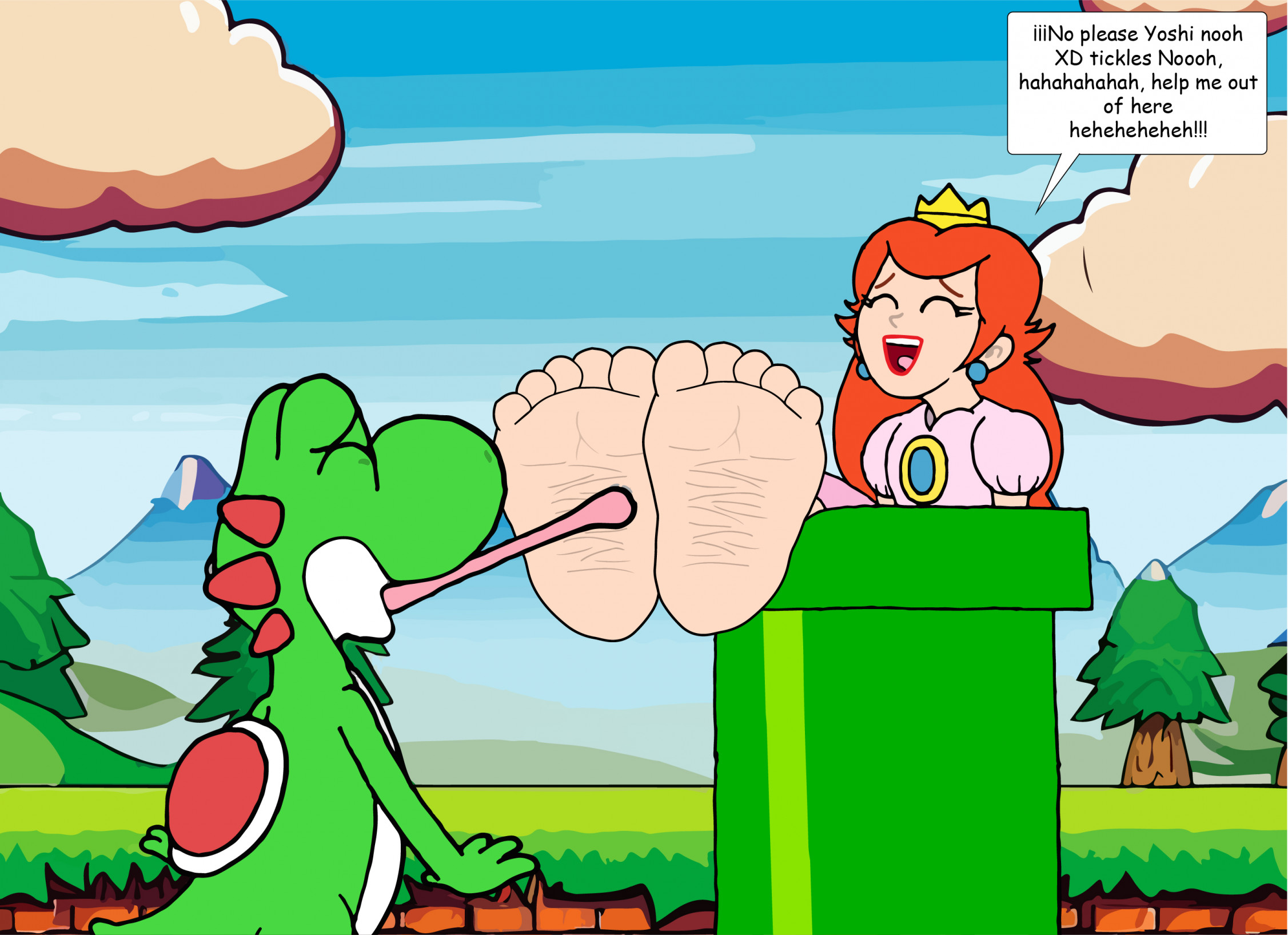 Yoshi Makes Classic Princess Peach Laugh 🤭 by Ticklings-Adorable -- Fur  Affinity [dot] net