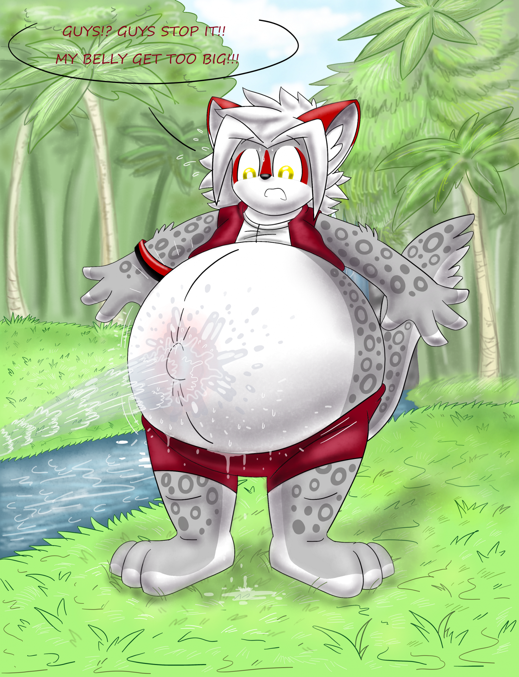 Gepp the Cheetah - Belly Water Inflation Prank by Tiger_Frost_Jace -- Fur  Affinity [dot] net