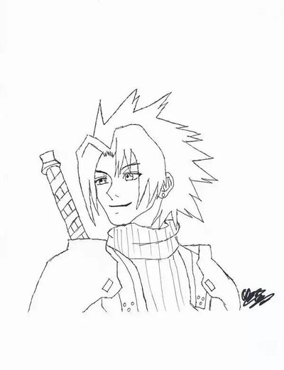 zack final fantasy drawing