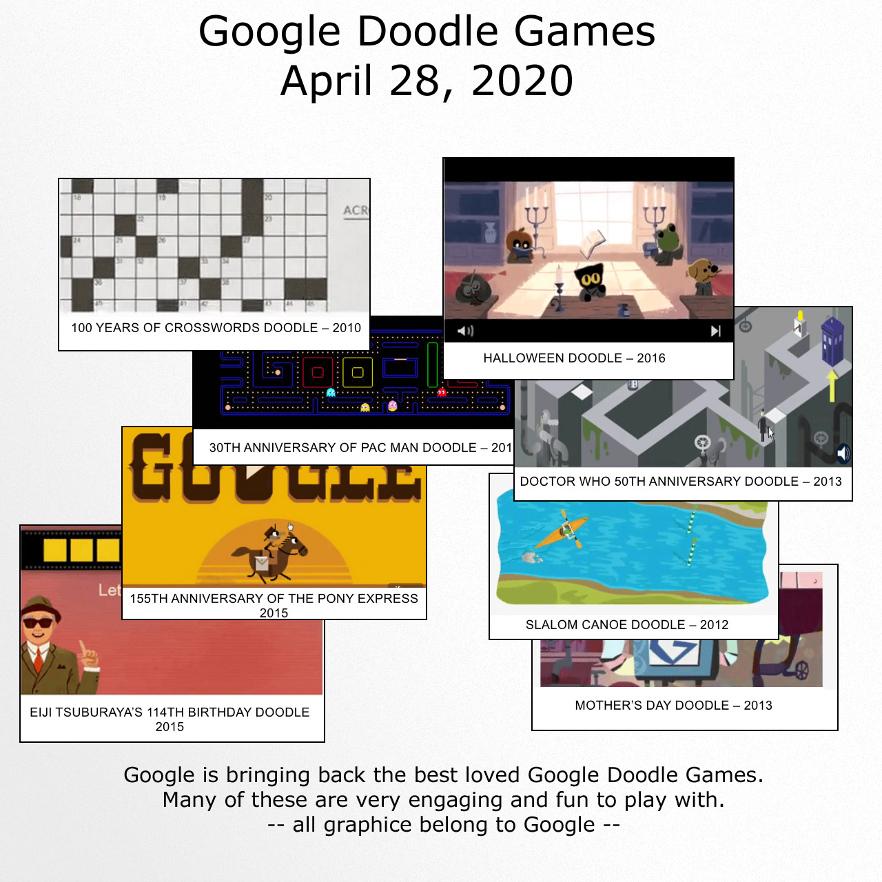 Google Doodle Brings Back Popular Games