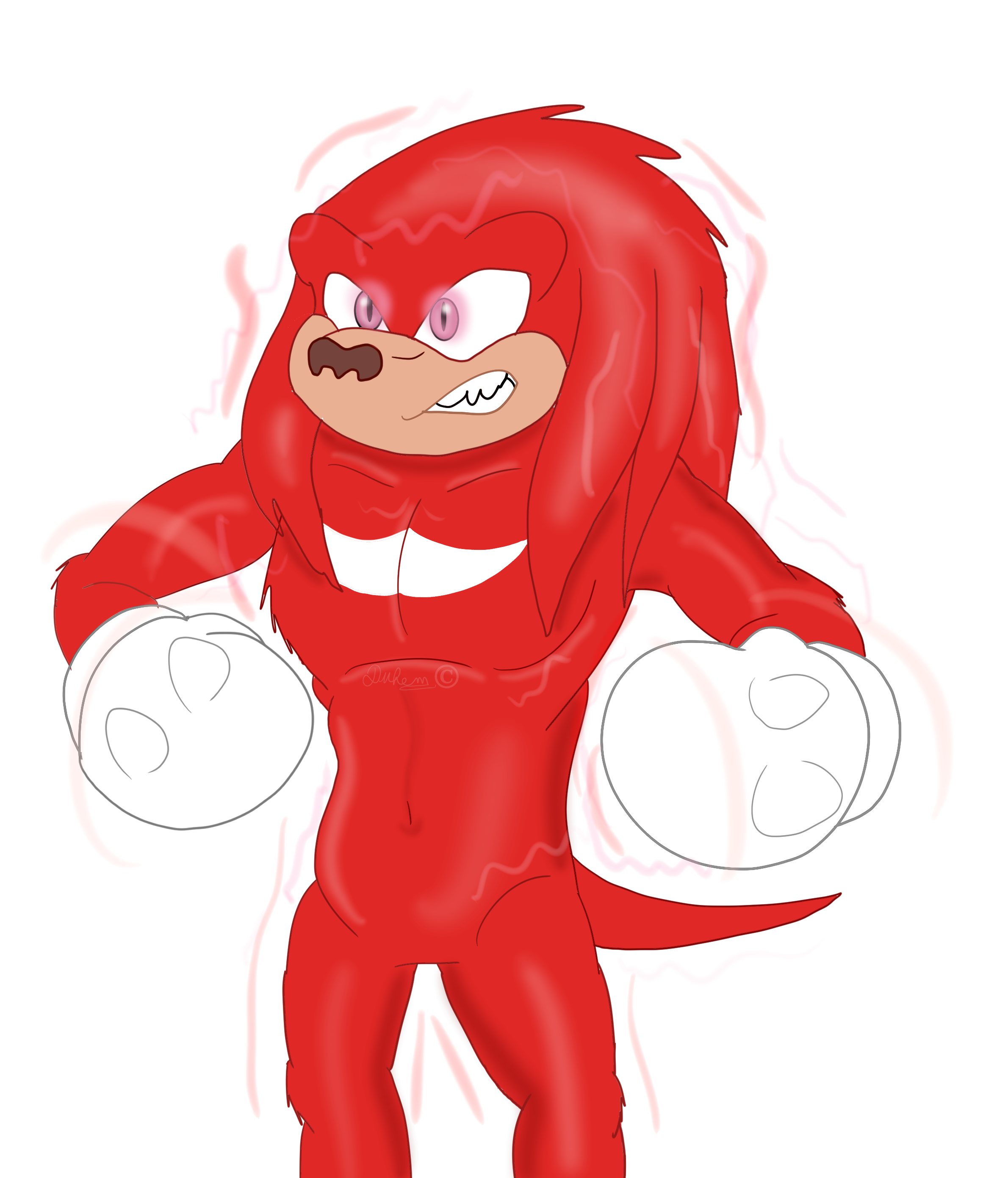 Knuckles the echidna angry