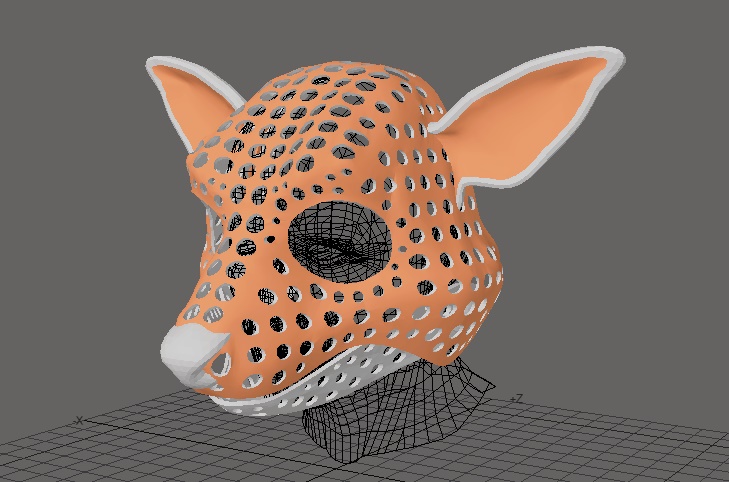 Cartoon deer fursuit head base - free model for 3d-printing. 
