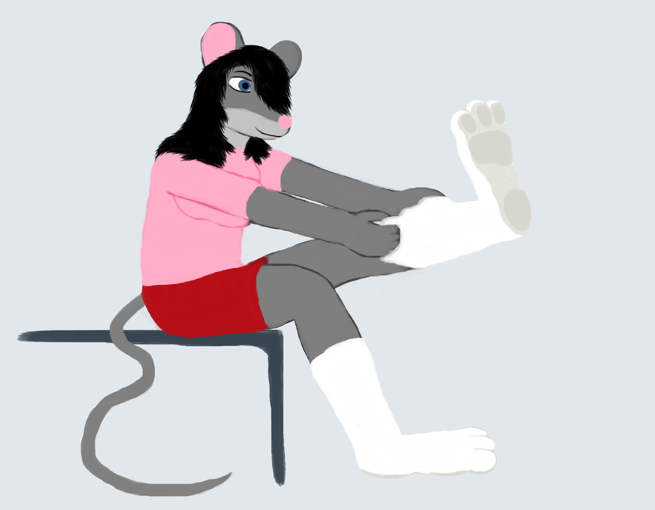 Naomi Putting on Socks by TobyMcDee -- Fur Affinity [dot] net