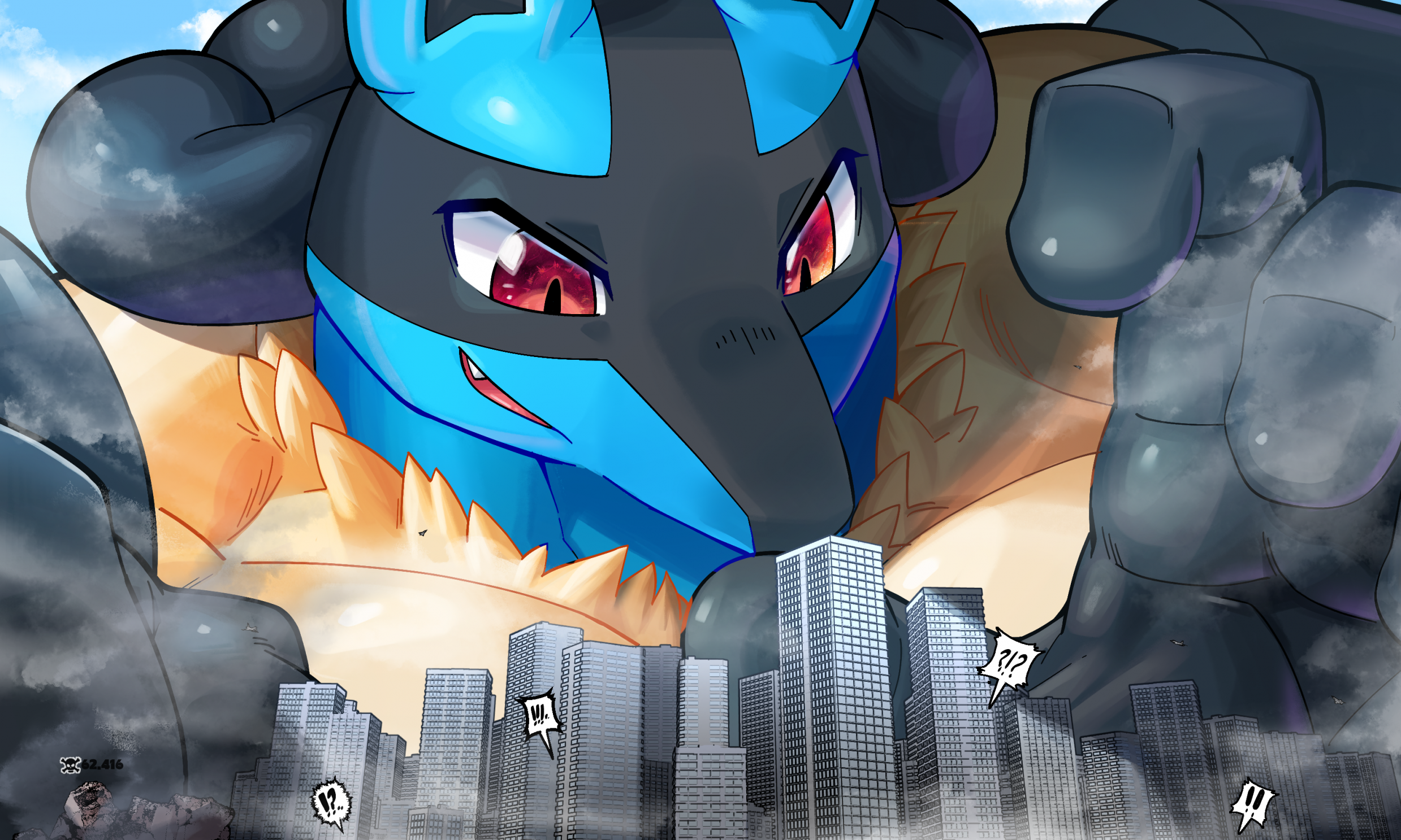 Commission by Mayar (44) - Closeup (Lucario)