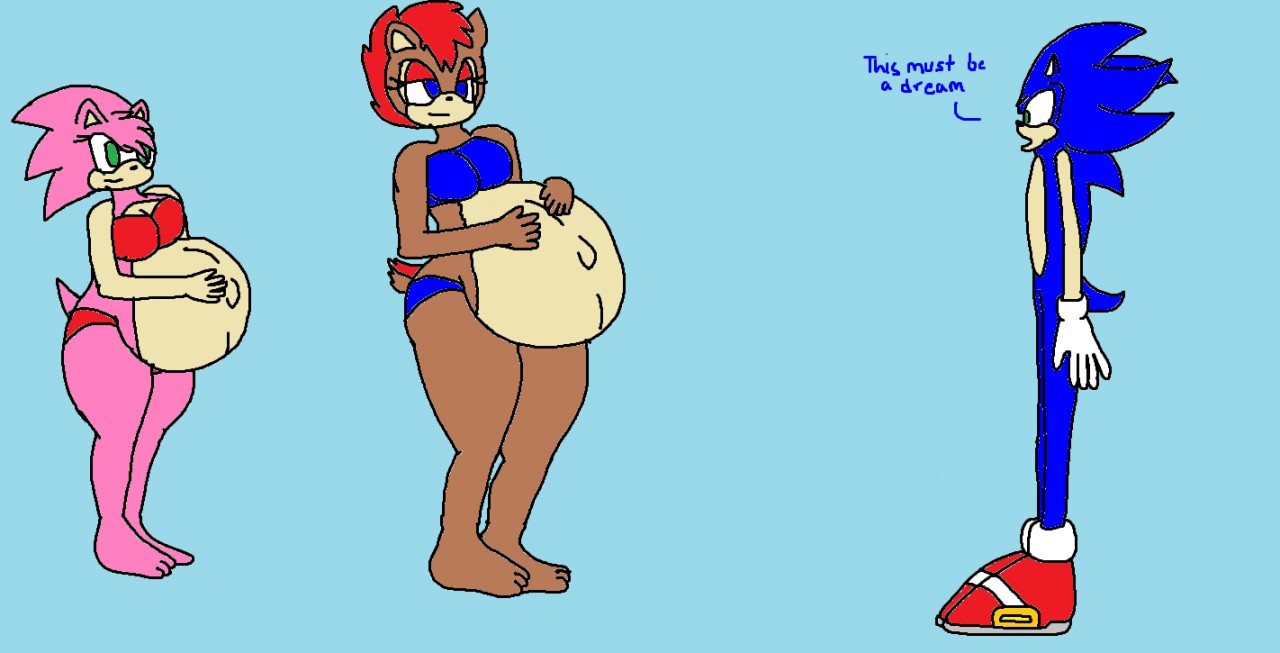 R: Pregnant Amy And Sally With Sonic. 