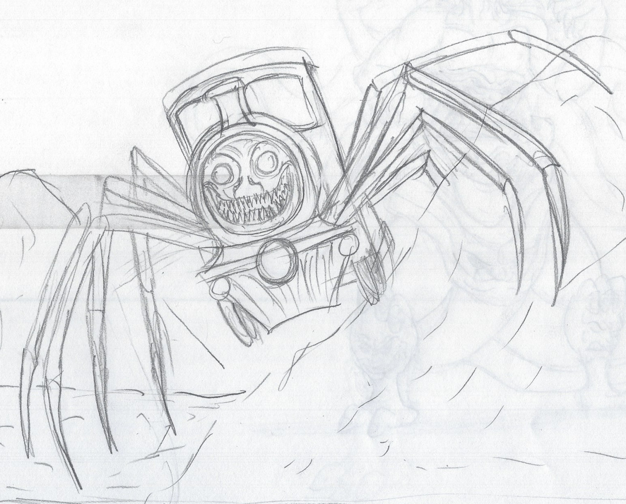 Choo Choo Charles & Spiderlings by Puppetmaster13u -- Fur Affinity