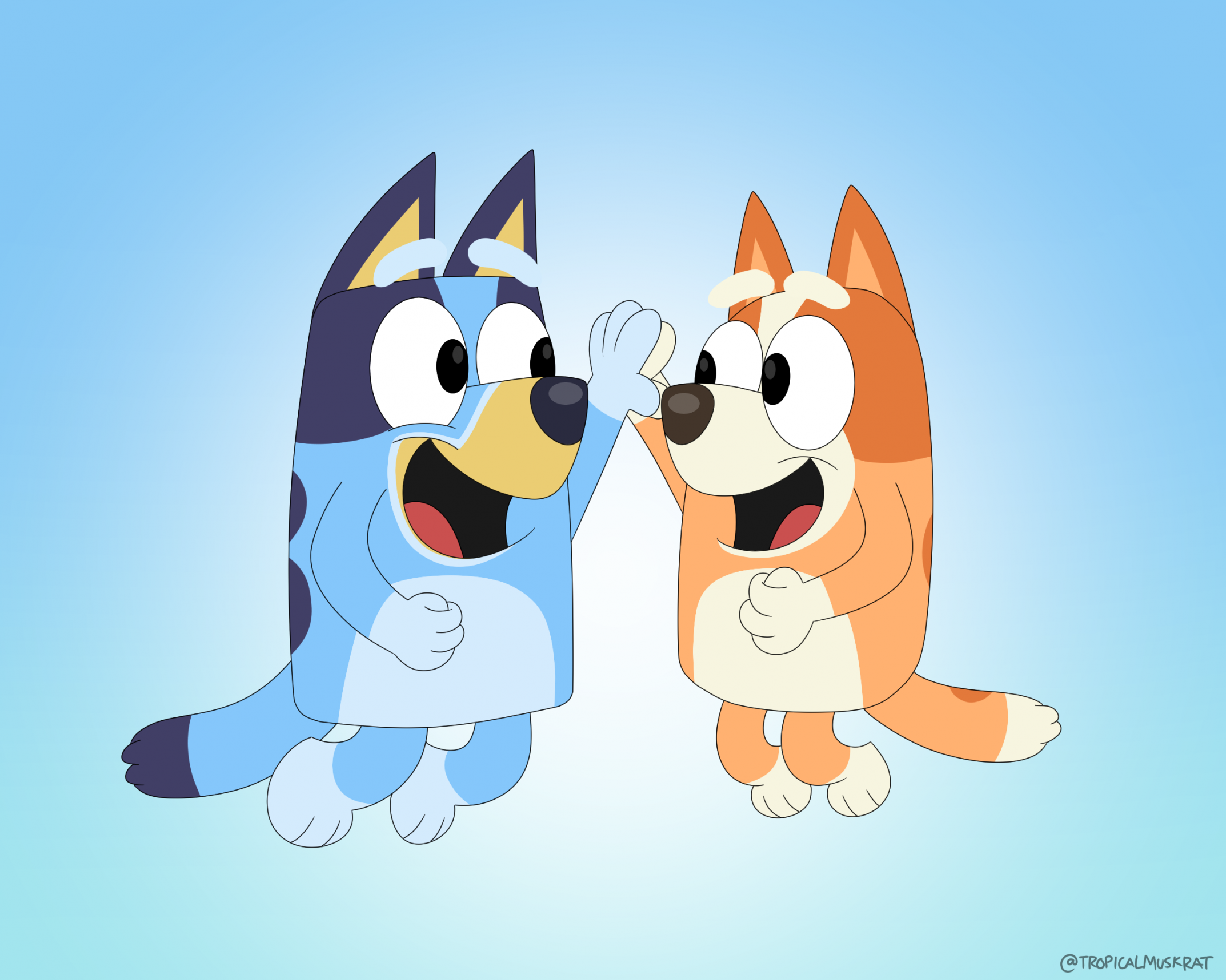 Bluey and Bingo (October 2019) by ToonThick -- Fur Affinity [dot] net