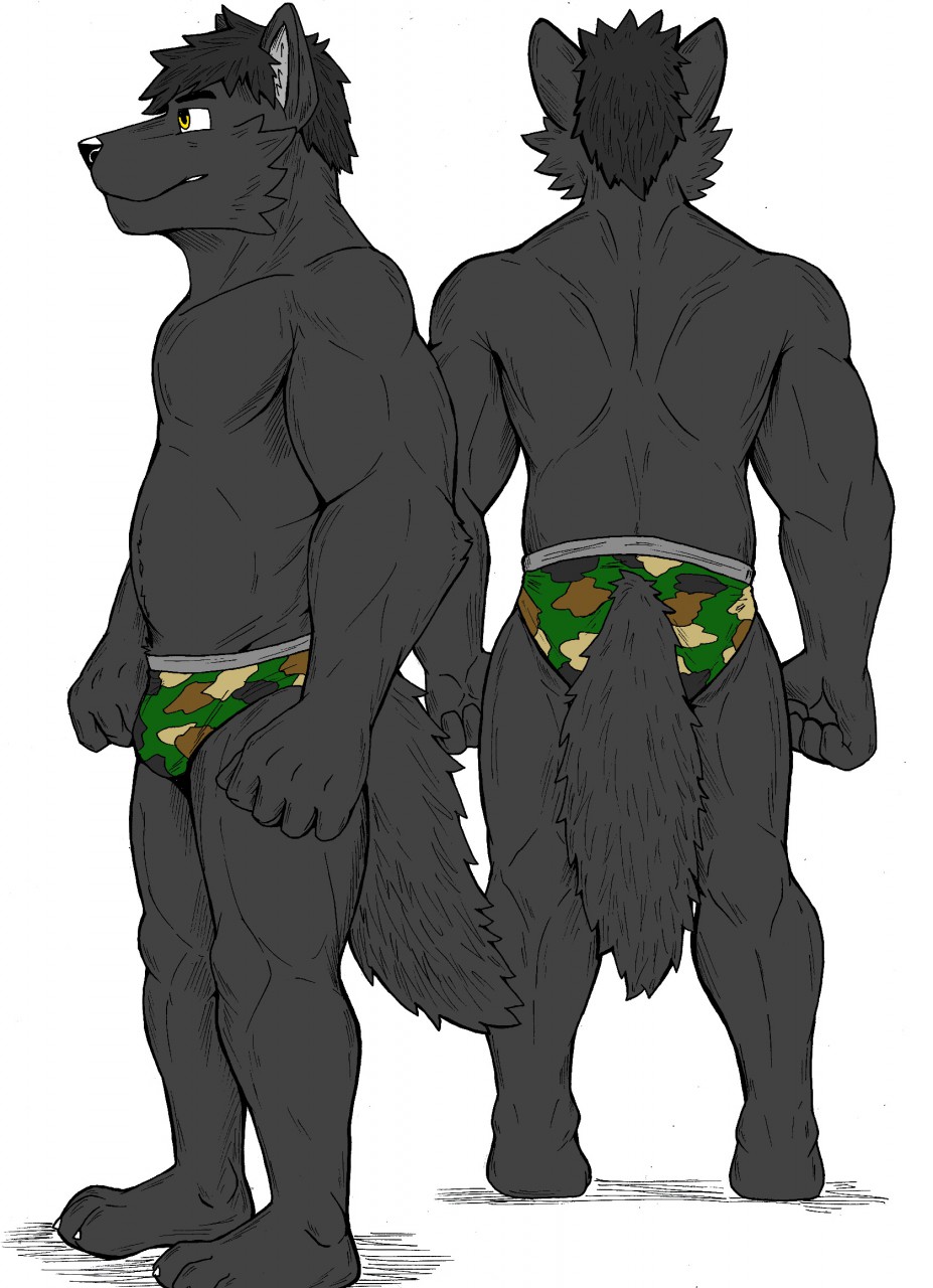 Active nerd wolf ( underwear-ish ) by TopgearAE86turbo -- Fur