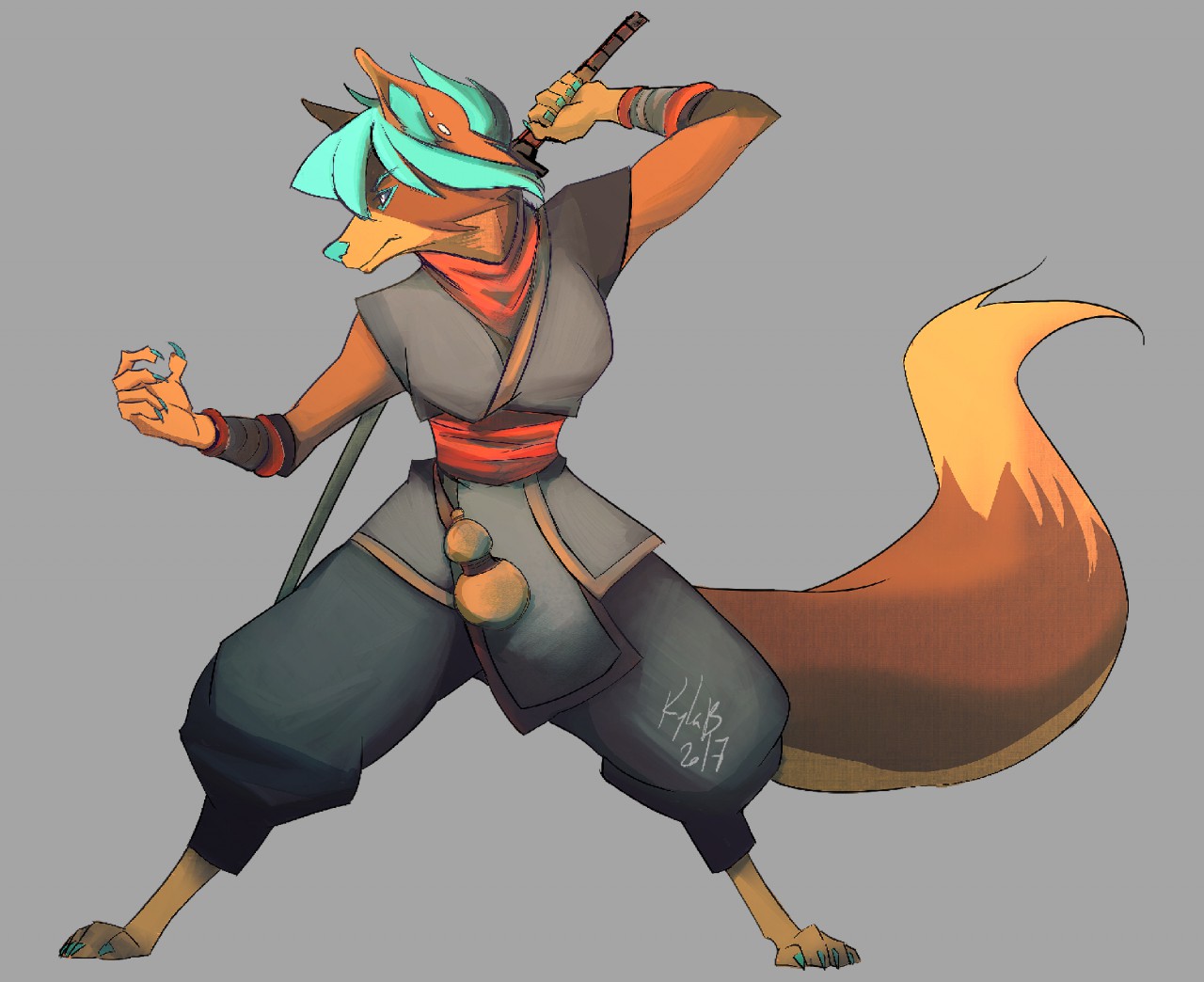 Female ninja in the style of Tite Kubo