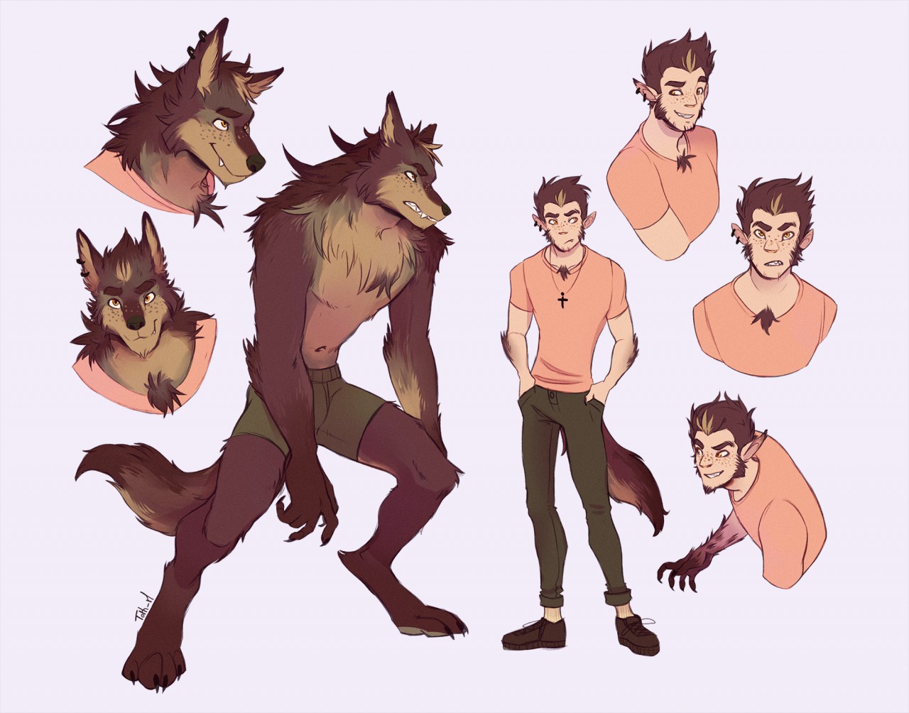 Fantasy. werewolf. monster. painting. 