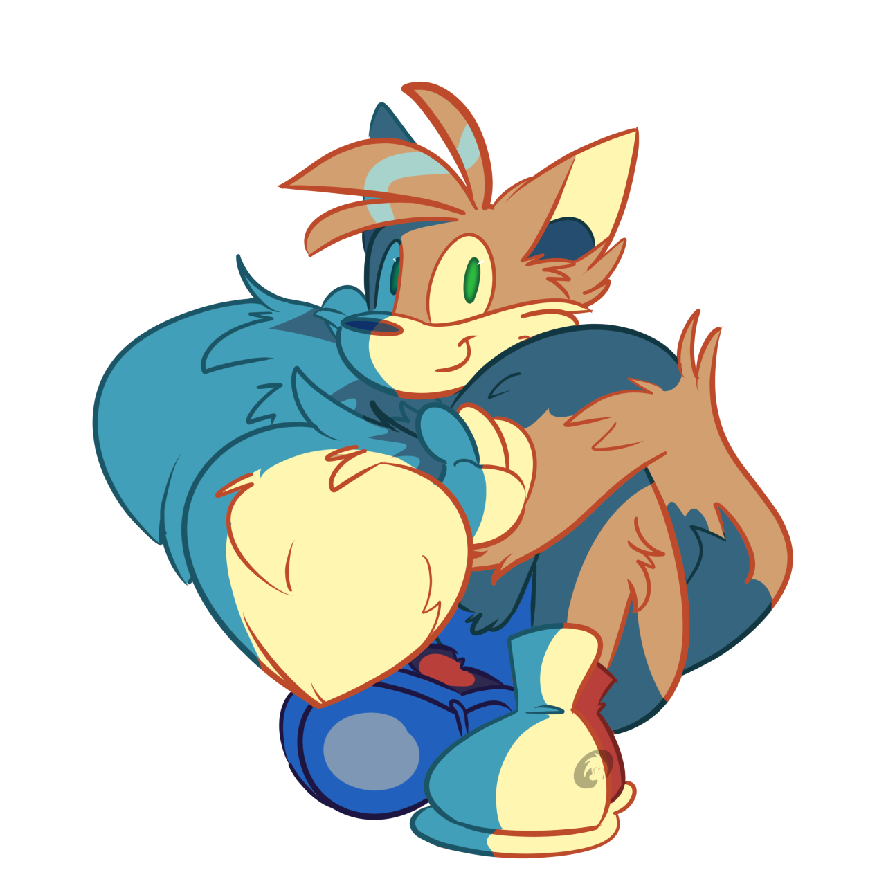 Tails Hugging Tails by Trevor-Fox -- Fur Affinity [dot] net