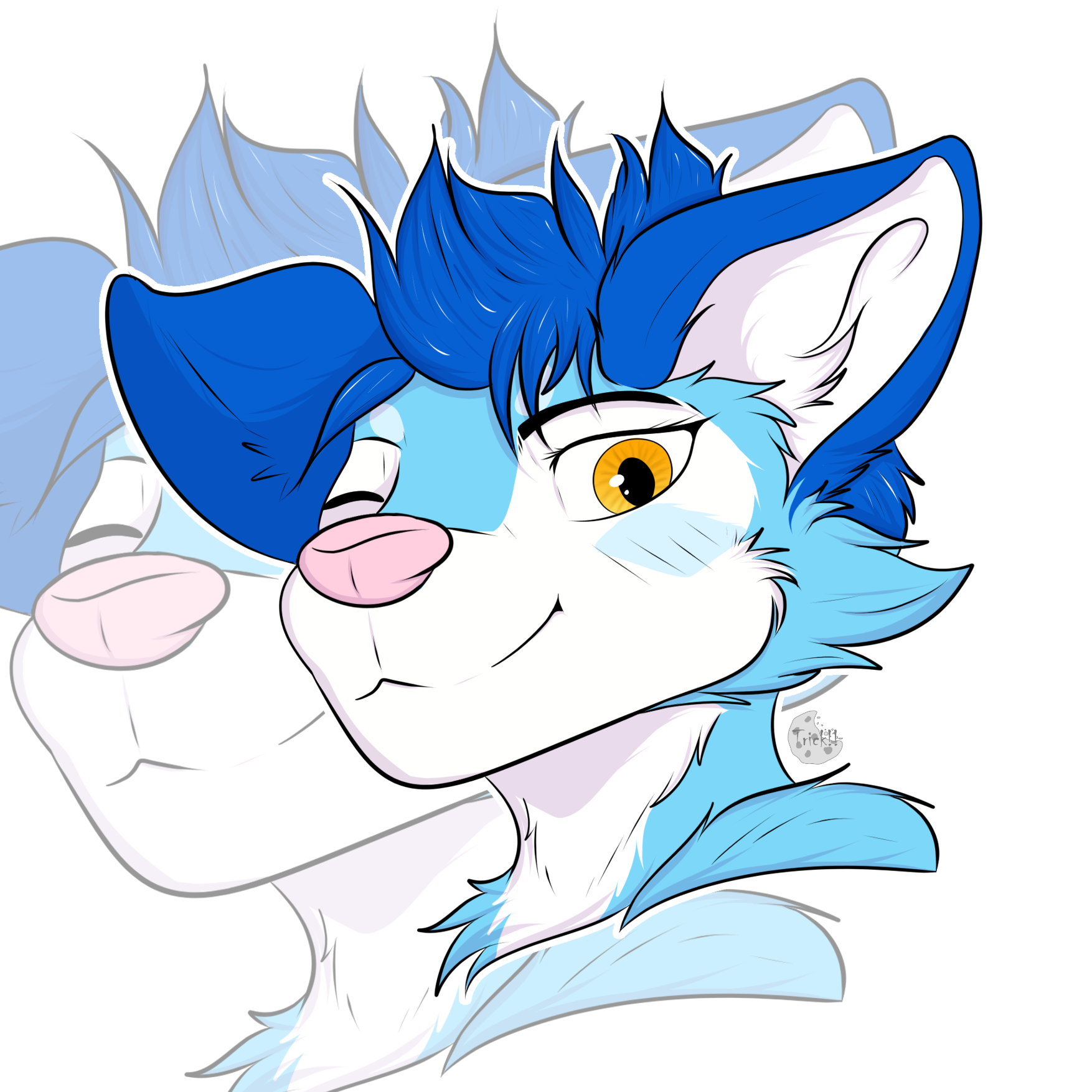 Fluke Husky Headshot by Trick_The_Fox_Art -- Fur Affinity [dot] net