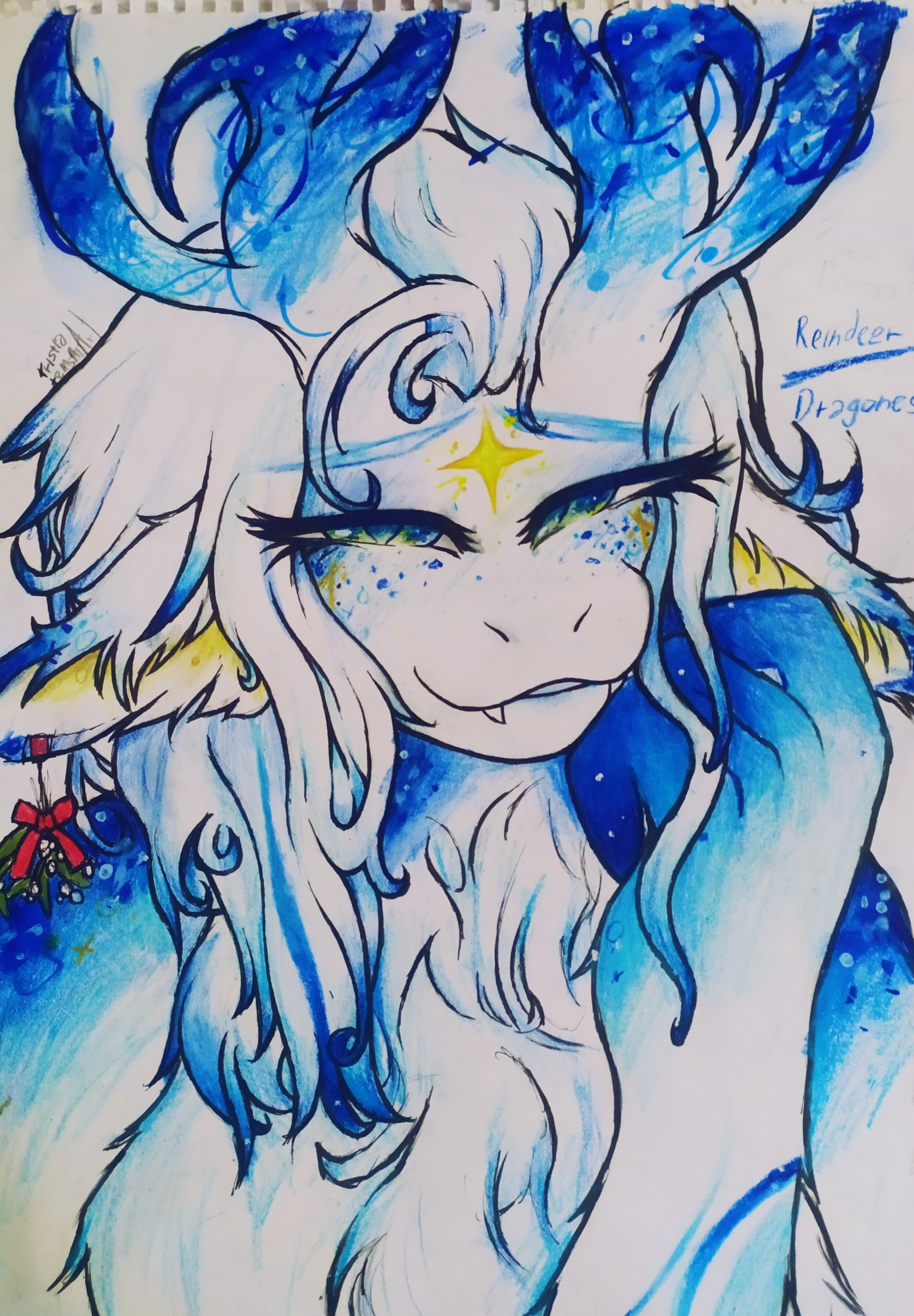 Reindeer / Dragoness hybrid by TristiaTenshiART -- Fur Affinity [dot] net