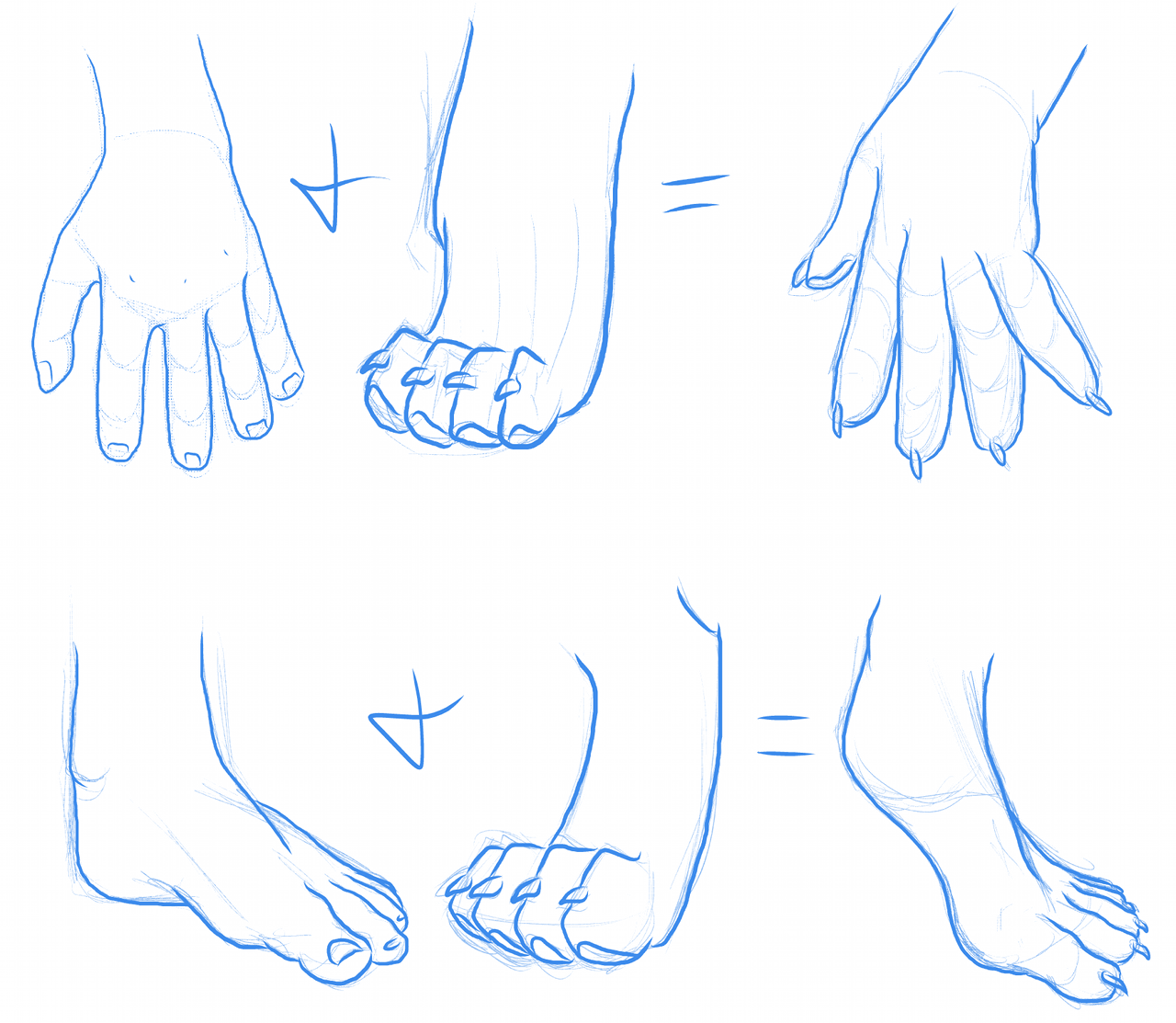 Рисование рук и ног