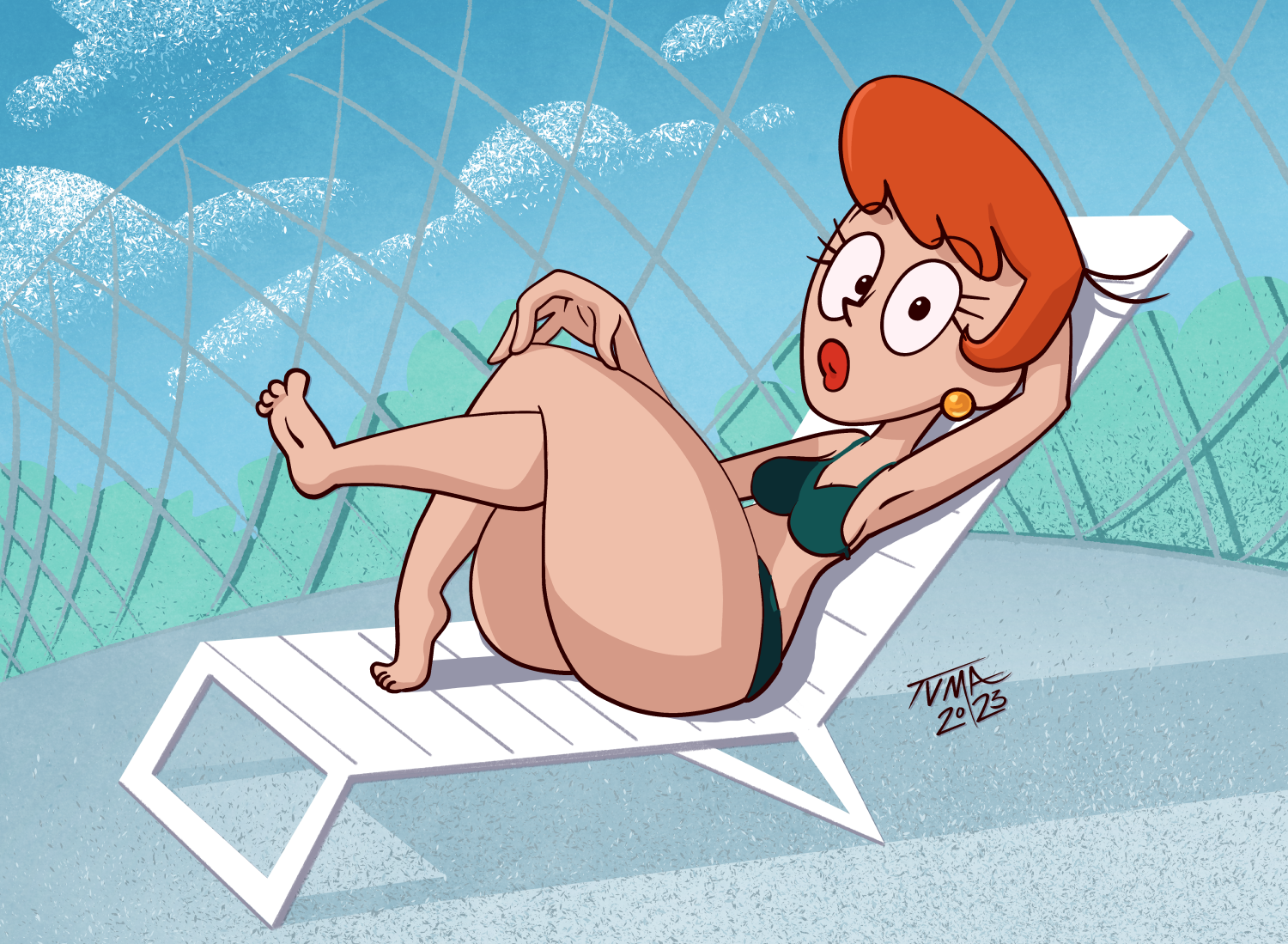 Dexter's mom swimming