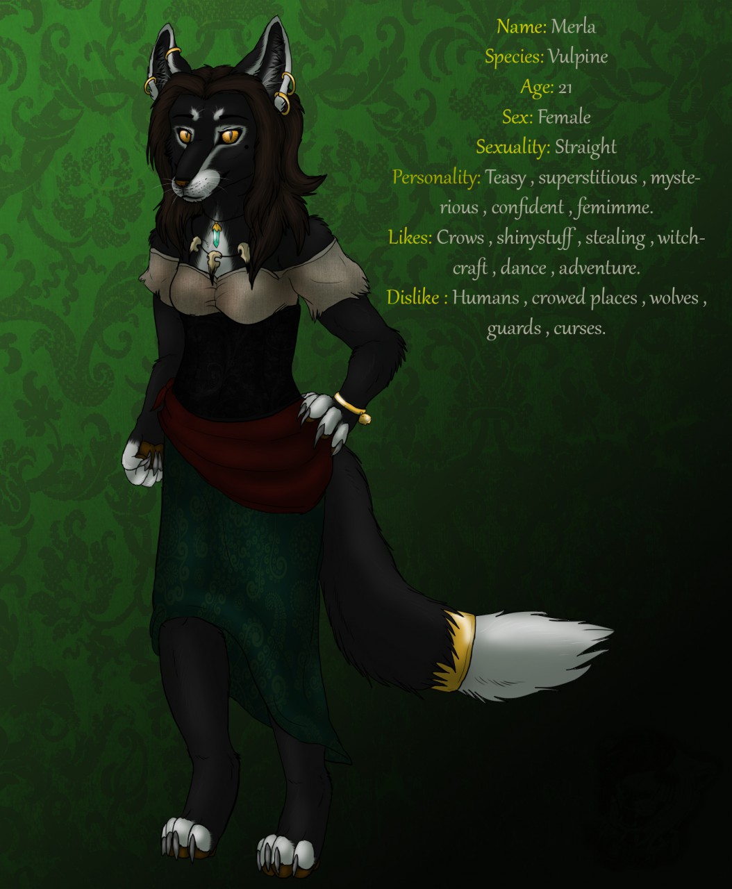 Merla the Thief silverfox ref+info [ personal ] by TV_thari -- Fur Affinity  [dot] net