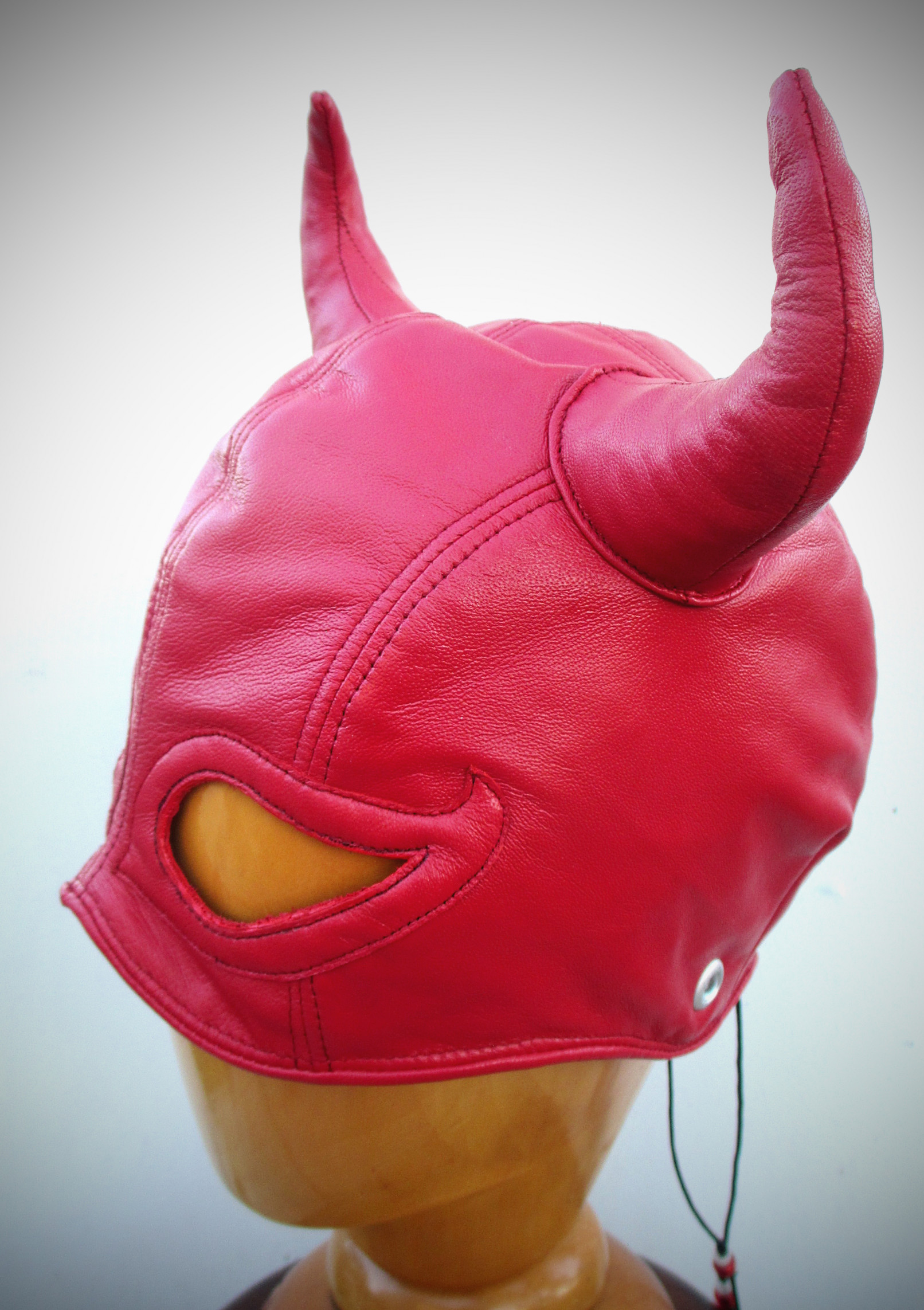 red leather devil mask