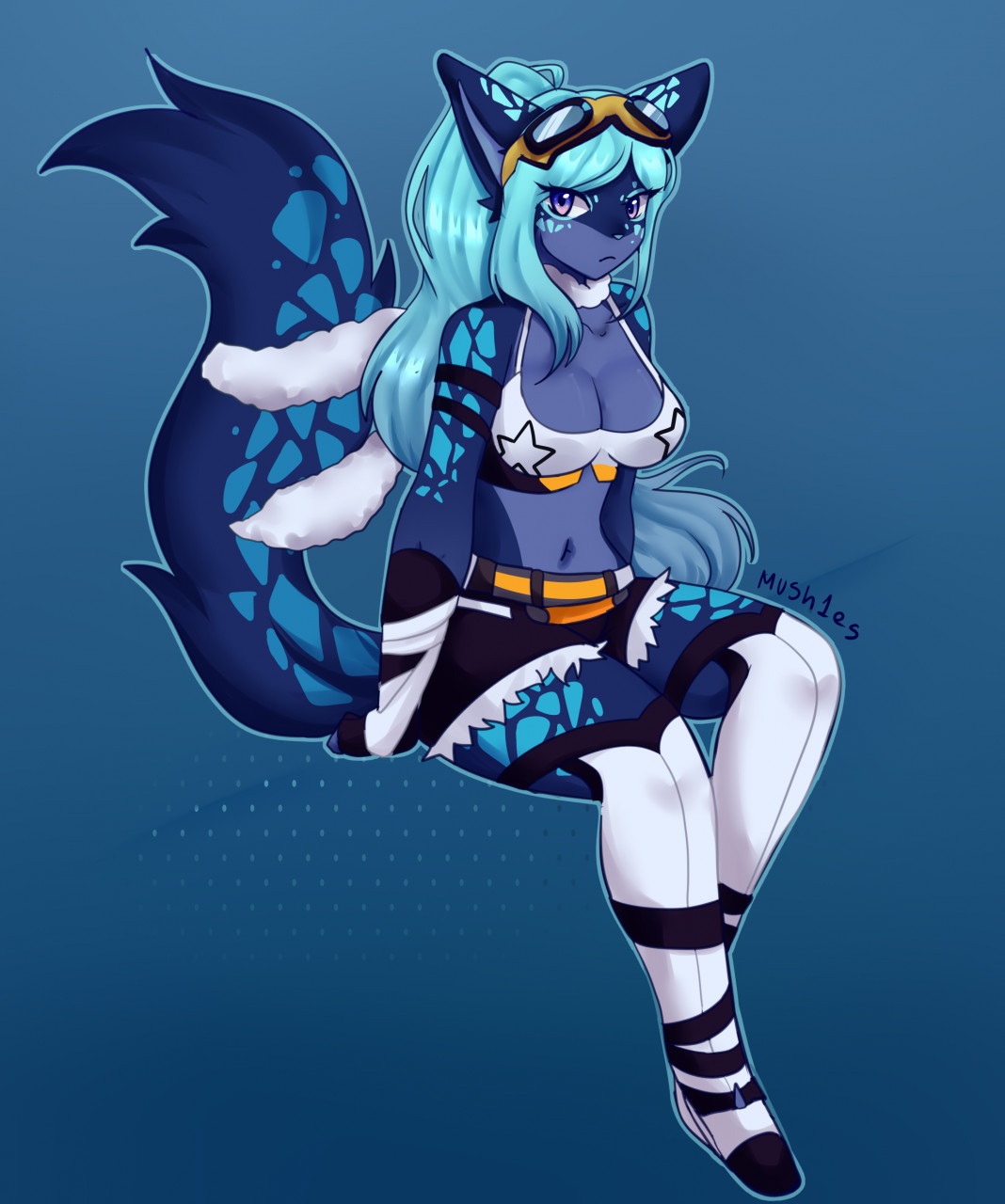 Indigo - Biker gal costume. by TyrakStinger -- Fur Affinity [dot] net