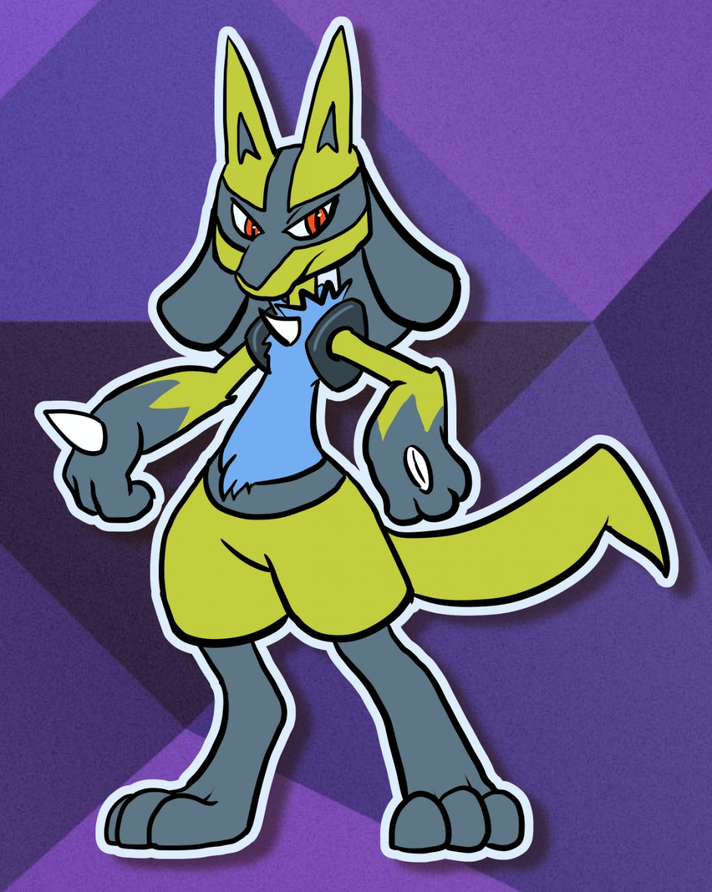 shiny lucario doodle - By @spinycatto on Itaku