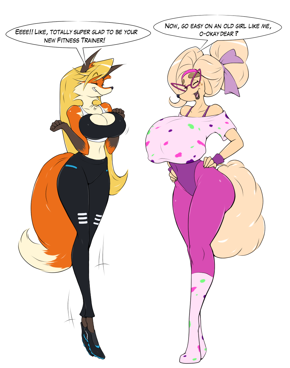 Exercising with Bridgette & Ms. H. by udragoon -- Fur Affinity [dot] net