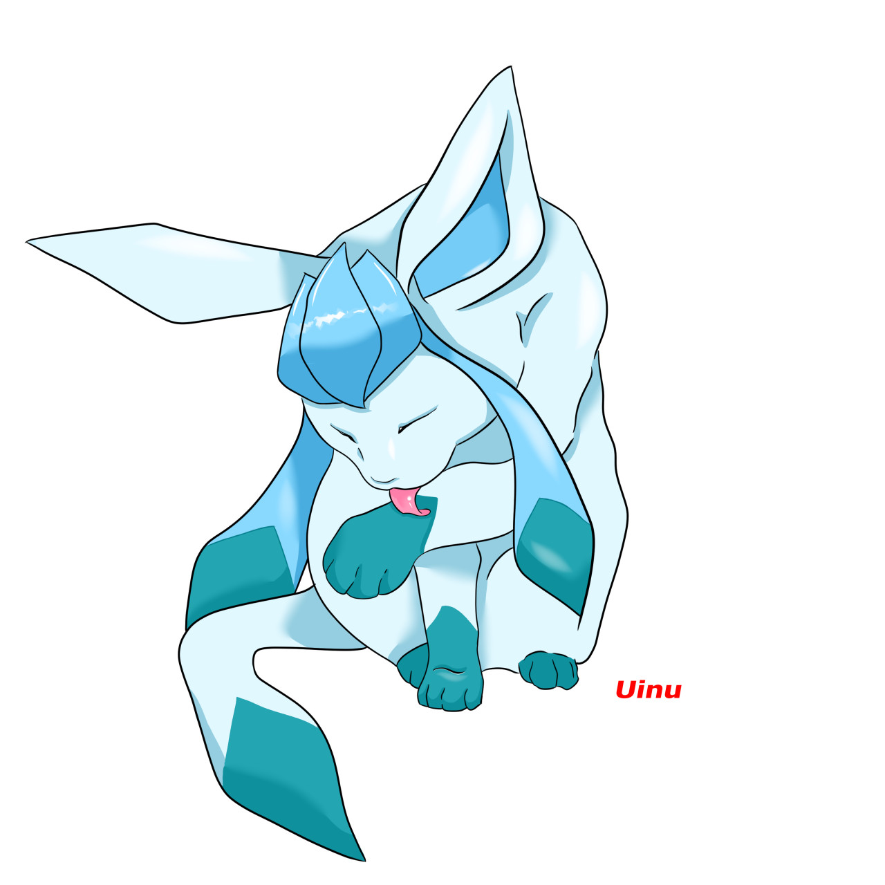 to uger symptom suppe Glaceon licking paw by Uinu -- Fur Affinity [dot] net